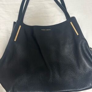 Vince Camuto Black Genuine Leather Ike Tote Bag